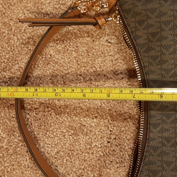 NWOT MICHAEL by Michael Kors Small Monogram Brown Kelsey Shoulder/Crossbody Bag - Picture 11 of 12